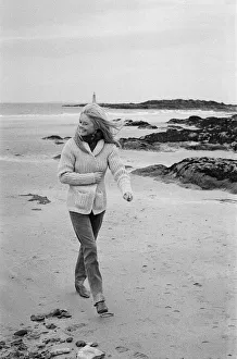 French actress Brigitte Bardot on location in Scotland during filming of her latest movie