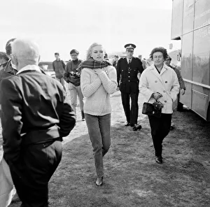 French actress Brigitte Bardot on location in Scotland during filming of her latest movie
