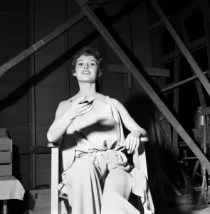 French actress Brigitte Bardot who plays Andraste in the film Helen of Troy