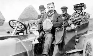 Early Prints: French aviator Louis Bleriot at Calais accompanied by his wife as he prepares for his