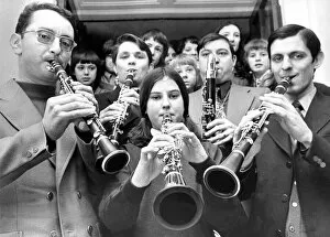 Images Dated 1st February 1974: Four French clarinettists were joined by 13 year old Karen Latimer at Throckley Middle
