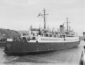 00118 Prints: The French cross channel ferry Lisieux seen here arriving at Newhaven from Dieppe