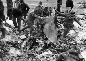 France Prints: French fighters, in co-operation with the British anti-aircraft batteries shot down a