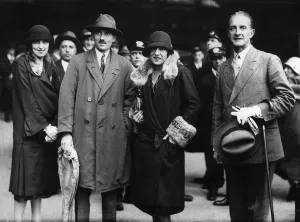 French tennis player Suzanne Lenglen pictured with Conservative MP Oliver Stillingfleet