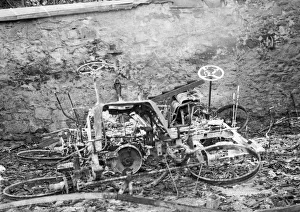The French town of Senlis following a bombardment by German artillery during their