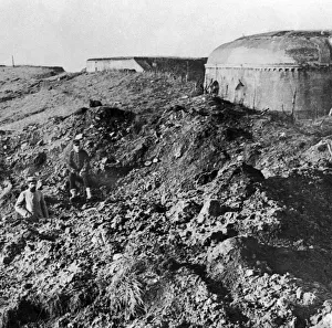 French Prints: French troops pose beside Fort Douaumont following their partial success in retaking