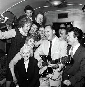 01232 Collection: Frenzied scenes as American rock and roll singer Bill Haley arrives in London