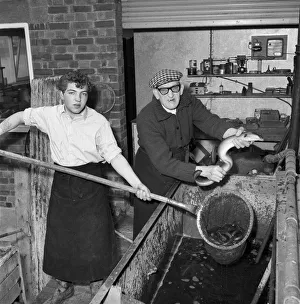 Freshly caught eels seen here being prepare to be made in to East London