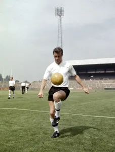 Fulham footballer Johnny Haynes in training at a pre season photo call August 1965