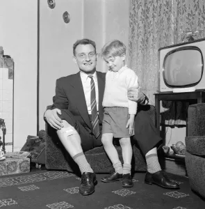 Fulham footballer Trevor Tosh Chamberlain seen here at home following his car crash