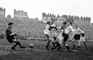 Fulham v Bristol Rovers March 1958 Trevor Tosh Chamberlain gets the ball past