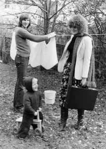 The Fullmans - left to right - Peter, Jody aged two and breadwinner Mum Paula
