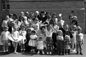 Fun time... youngsters in fancy dress enjoy the sunshine at a fun day at Birkby Community