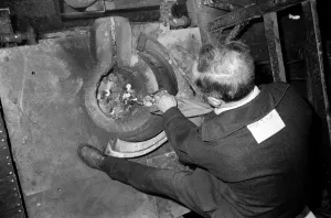 Mint Prints: The two furnace operators, David Norris and Daniel Murray at the Royal Mint
