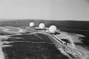 Arms Prints: Fylingdales Royal Air Force station on Snod Hill in the North York Moors, England