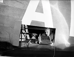 One Mid Adult Man Only Prints: G-AFRL Handley Page H. P. 54 Harrow of Flight Refuelling Ltd seen here about to fire a