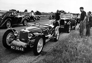 Vintage Prints: G McArdles 1929 Riley Brooklands 9hp Sports motor car at the Riley Register Rally
