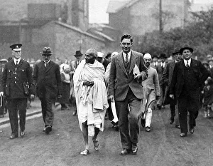 Civil Rights Prints: Gandhi seen here during his tour of the Lancaster cotton mills during September 1931