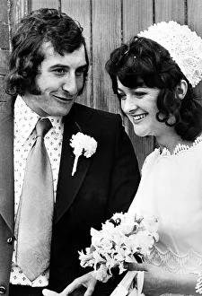 Gareth Edwards (a Welsh rugby union player) and his bride Maureen Edwards on their