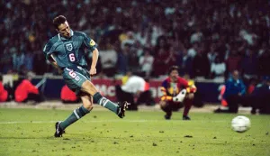 00361 Prints: Gareth Southgate misses a penalty shoot out in Europena Championships semi final match