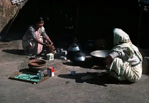 Garo women preparing meal at Garo village in Keoachola North of Dacca Bangladesh