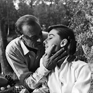Gary Cooper and Audrey Hepburn making the film Love In the Afternoon September