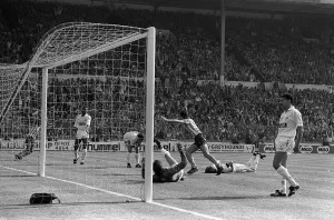 F A Cup Prints: Gary Mabbutt scores an own goal during FA cup final 1987 between Tottenham hotspur v