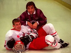 Hearts Prints: Gary Mackay Hearts Fc footballer with Paul Hand Paisley Pirates ice hockey