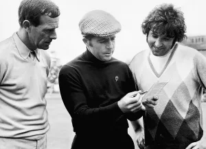 Gary Player glofer with Ronnie Simpson footballer Celtic FC