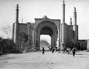 One of several Gates of Tehran, Iran, covered with multi coloured tiles