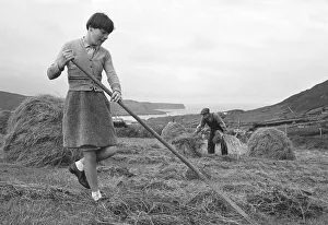 Farmer Prints: Gathering in the hay on the hills and fields overlooking the Northern Ireland village of