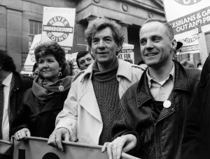 Gay Rights March February 1988 Actors Ian McKellen and Michael Cashman