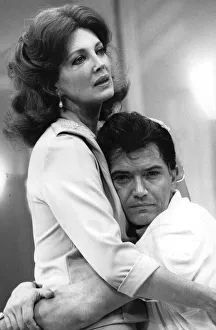 Play Prints: Gayle Hunnicutt and Martin Shaw acting together in play The Big Knife - September 1987