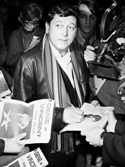 Gene Vincent American Fifties Sixties pop singer 1969 arrives at Heathrow Airport