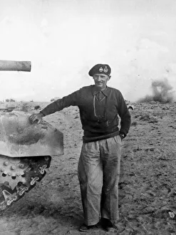 North Africa Prints: General Bernard Montgomery seen here posing for a photograph on the El Alamein