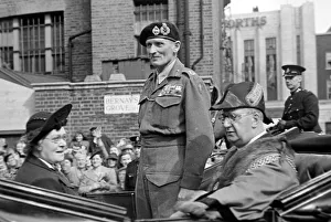 00169 Prints: General Bernard Montgomery on his way to Lambeth after World War Two August 1945
