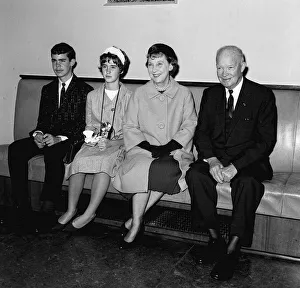 General Dwight Eisenhower arriving fromParis with his wife Mamie