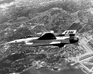 The General Dynamics F16 jet fighter prototype aircraft. (Circa 1978)