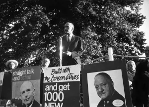 General Electiion 1964. Sir Alec Douglas Home tours Kent. Sir Alec addressing a meeting
