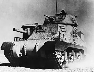 General Grant tank in Western Desert during Second World War. Circa 1942