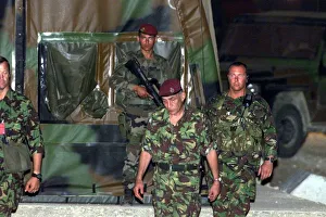 General Mike Jackson at French Base at Kumanovo June 1999 is photographed to