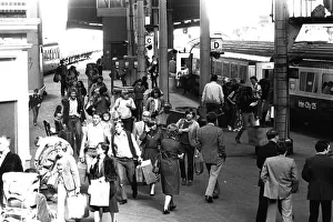 General pictures from a busy Newcastle Central Railway Station 6 July 1982