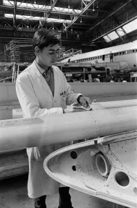 General scenes at the British Aircraft Corporation works at Brooklands in Weybridge