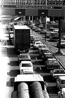 General scenes of traffic scenes in Newcastle - A traffic jam on the Central Motorway
