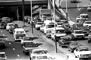 General scenes of traffic scenes in Newcastle - A traffic jam on the Central Motorway