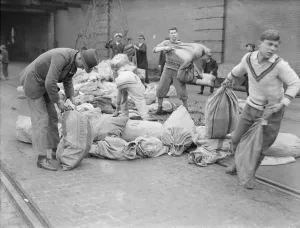 General Strike May 1926 Undergraduates at Dover help with the continental mail