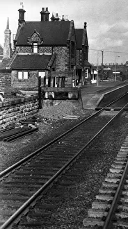 A general view of Acklington Railway Station in Northumberland on 1st March 1976