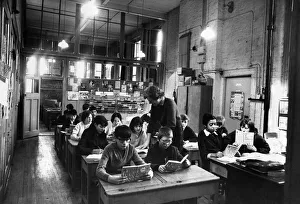 Lessons Prints: General view of a class room at a Church of England School in Liverpool