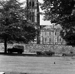 Trees Prints: General view of Durham City, with Durham Cathedral in the background, County Durham
