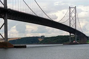 Suspension Bridge Prints: General view of the Forth Road Bridge Edinburgh Circa 1970